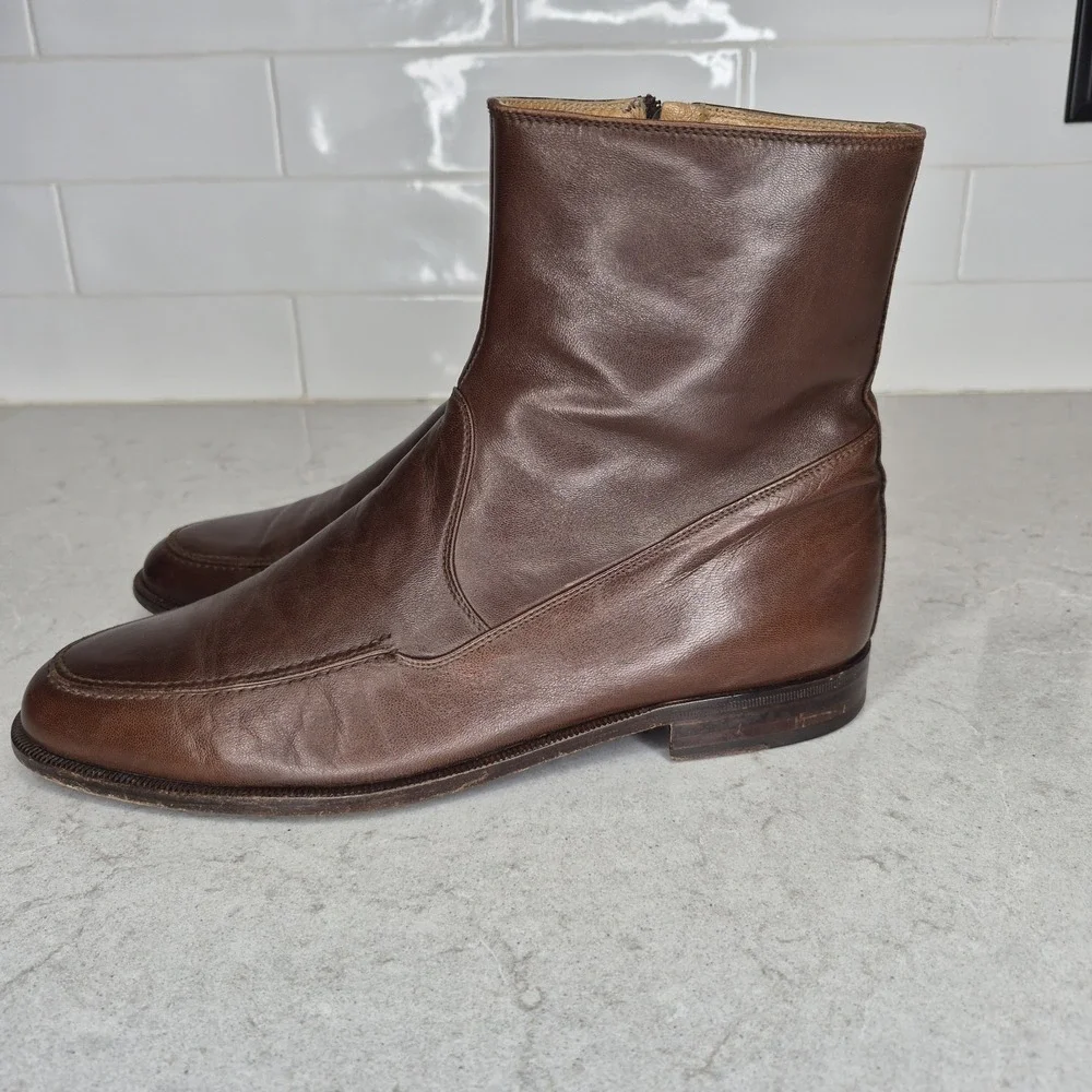 Vintage‎ Royal Imperial Florsheim Boots Brown Mens Size 7.5 D Side Zip